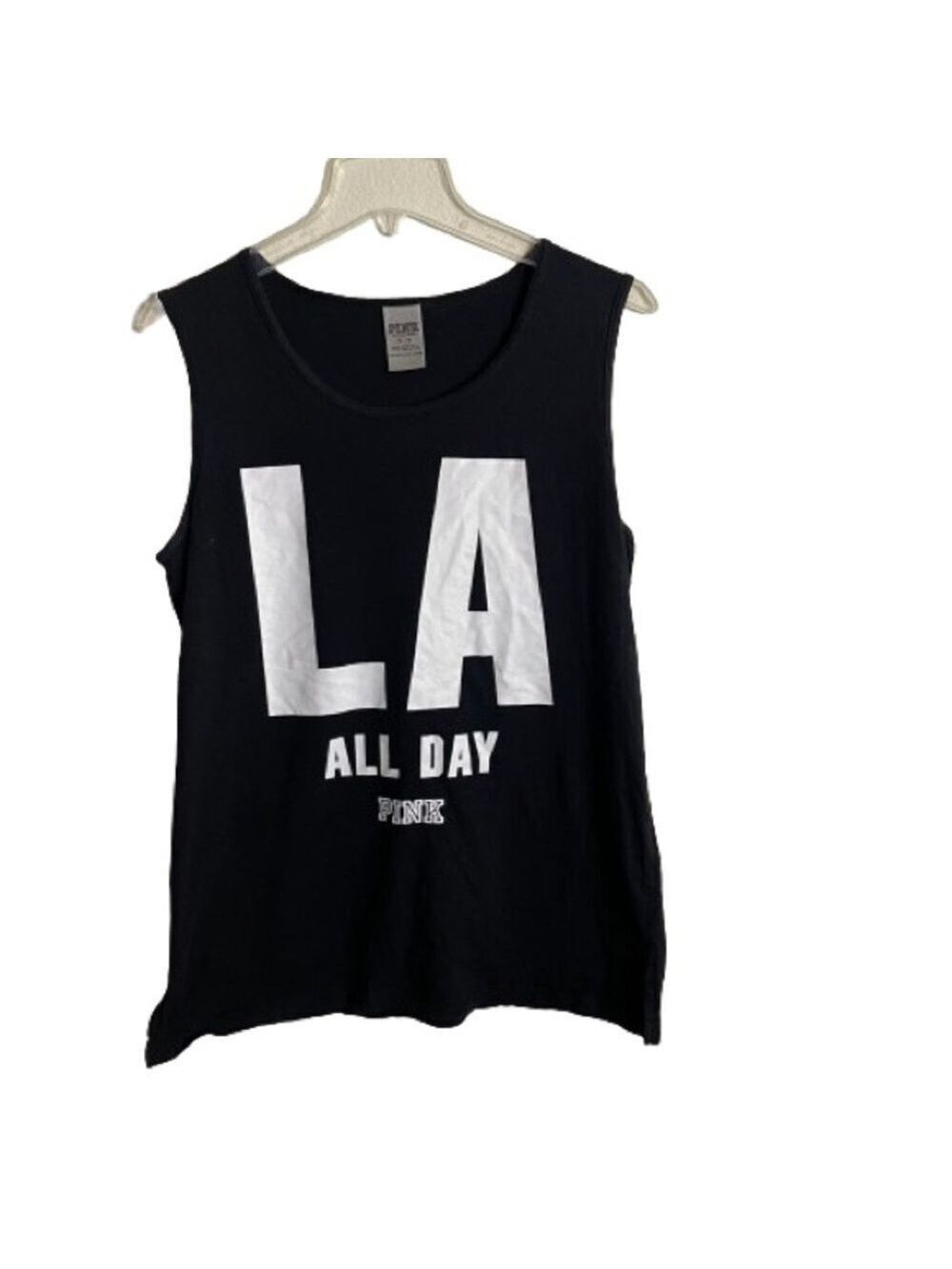 Women’s PINK LA All Day Activewear Black Tank Top Size Medium!
